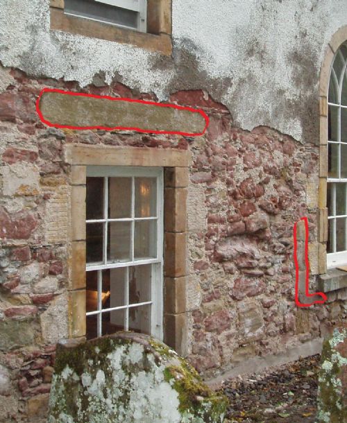 East Church, Cromarty south wall harling removed